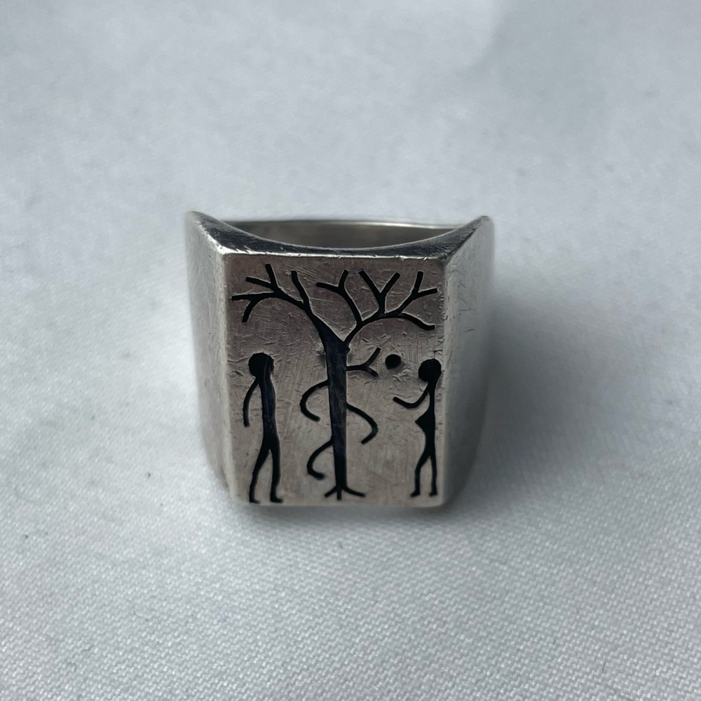 FORBIDDEN FRUIT RING, Eve & Snake Eating Apple Made in Mexico 925 JFL